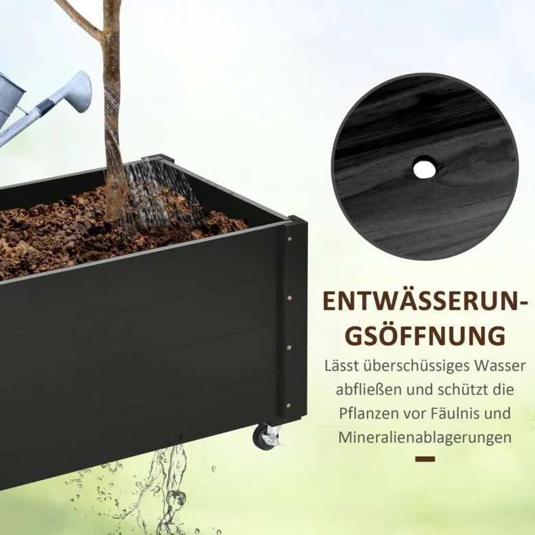 Outsunny Pflanzenbeet schwarz B/H/L: ca. 48x47x89 cm