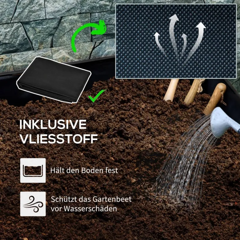 Outsunny Pflanzenbeet schwarz B/H/L: ca. 48x47x89 cm