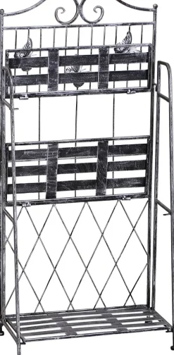 Outsunny Pflanzregal Silbergrau Metall B/H/L: ca. 25x96x44 cm