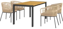 Outsunny Rattan Gartenmöbel-Set khaki Polyethylen B/H/L: ca. 80x74x140 cm