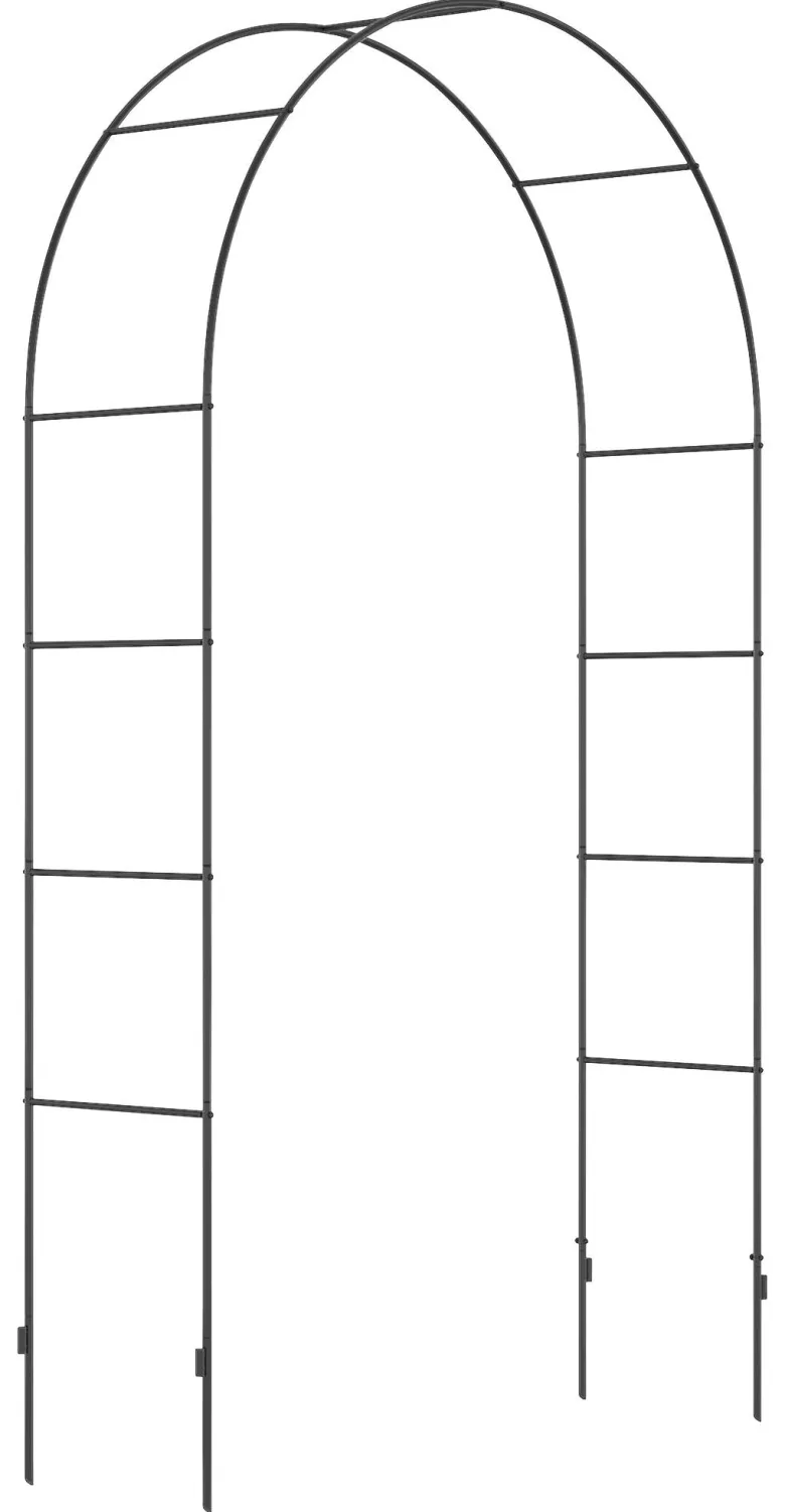 Outsunny Rosenbogen mit Metallrahmen schwarz B/H/L: ca. 40x240x140 cm