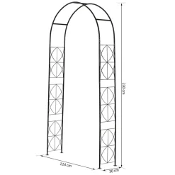 Outsunny Rosenbogen schwarz B/H/L: ca. 30x230x114 cm