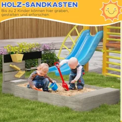 Outsunny Sandkasten grau
