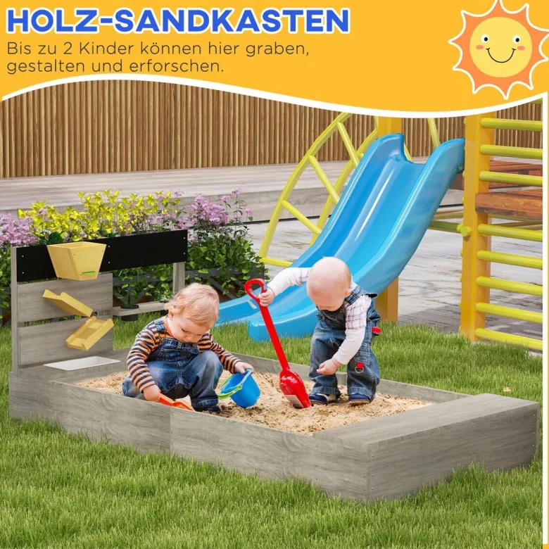 Outsunny Sandkasten grau
