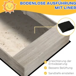 Outsunny Sandkasten grau