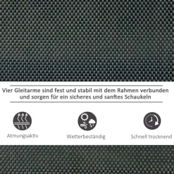 Outsunny Schaukelbank schwarz Metall B/H/L: ca. 75x85x151 cm