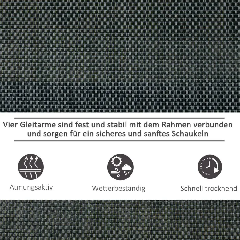 Outsunny Schaukelbank schwarz Metall B/H/L: ca. 75x85x151 cm