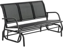 Outsunny Schaukelbank schwarz Metall B/H/L: ca. 75x85x151 cm