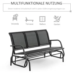 Outsunny Schaukelbank schwarz Metall B/H/L: ca. 75x85x151 cm