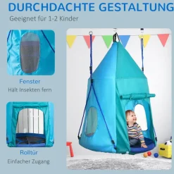 Outsunny Schaukel blau B/H/L: ca. 100x100x150 cm