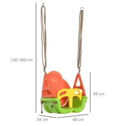 Outsunny Schaukel orange B/H/L: ca. 34x48x180 cm