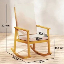Outsunny Schaukelstuhl natur Polyester B/H/L: ca. 60x107x89 cm