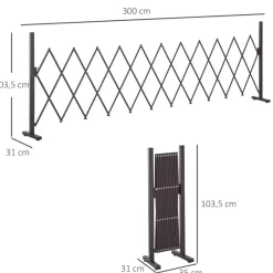 Outsunny Scherengitter dunkelbraun Aluminium B/H/L: ca. 31x103,5x300 cm