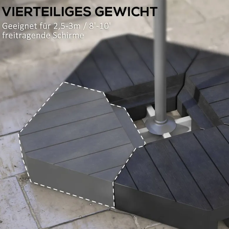 Outsunny Schirmgewichte schwarz Kunststoff B/H/L: ca. 80x13x80 cm
