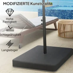 Outsunny Schirmgewichte schwarz Polyester B/H/L: ca. 89x10,5x89 cm