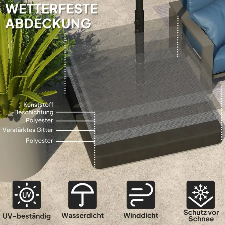 Outsunny Schirmgewichte schwarz Polyester B/H/L: ca. 89x10,5x89 cm
