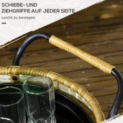 Outsunny Servierwagen gelb Edelstahl B/H/L: ca. 50x50x66 cm