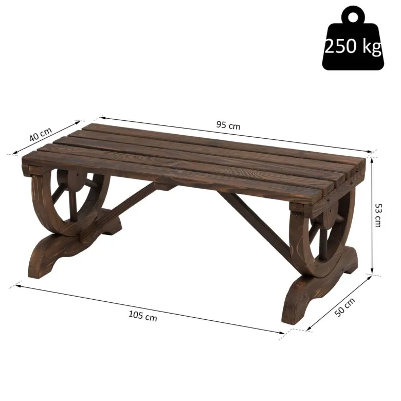 Outsunny Sitzbank braun Holz B/H/T: ca. 105x53x50 cm