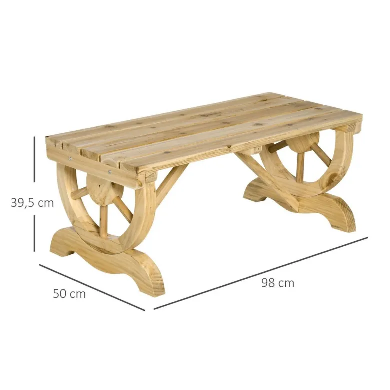 Outsunny Sitzbank natur Holz B/H/L: ca. 50x40x98 cm