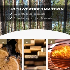 Outsunny Sitzbank natur Holz B/H/L: ca. 50x40x98 cm
