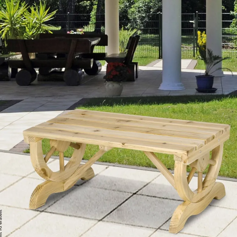 Outsunny Sitzbank natur Holz B/H/L: ca. 50x40x98 cm