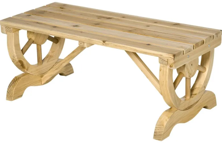 Outsunny Sitzbank natur Holz B/H/L: ca. 50x40x98 cm