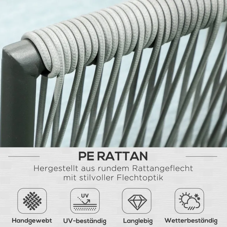Outsunny Sitzgruppe blau Aluminium B/H/L: ca. 71x120x65 cm
