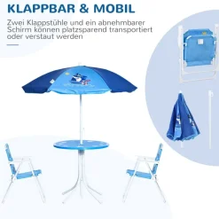 Outsunny Sitzgruppe blau Metall B/H/L: ca. 49,5x49,5x50 cm