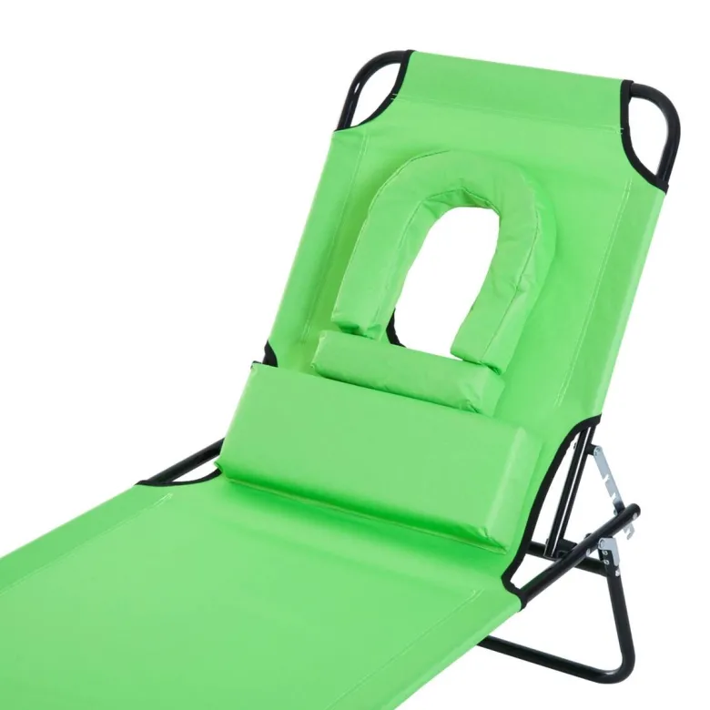 Outsunny Sonnenliege grün Polyester B/H/L: ca. 58x36x187 cm