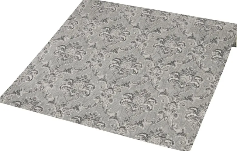 Papiertapete Ornament Silbergrau B/L: ca. 53x1005 cm