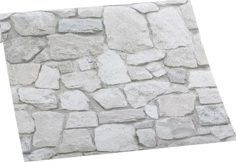 Papiertapete Steinoptik braun beige B/L: ca. 53x1005 cm
