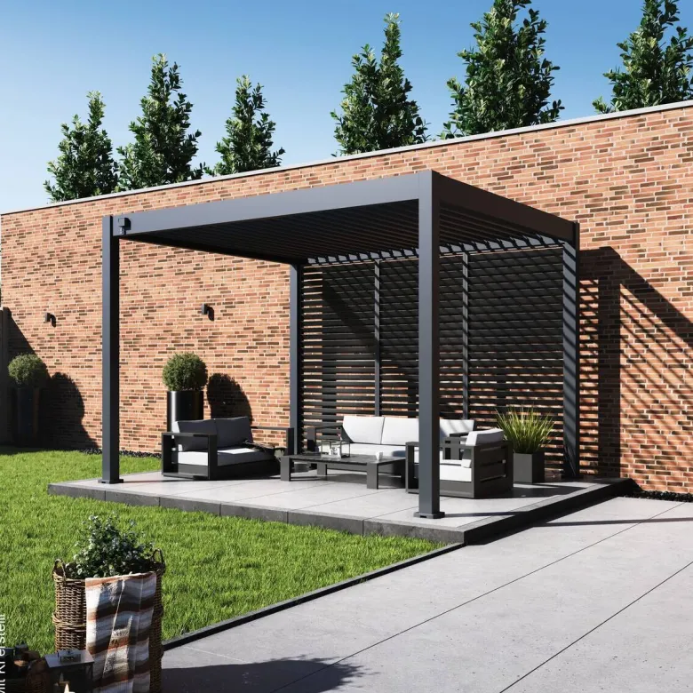 Paragon Outdoor Lamellen-Sichtschutz Grand Tuscan grau Aluminium B/H: ca. 114x234 cm