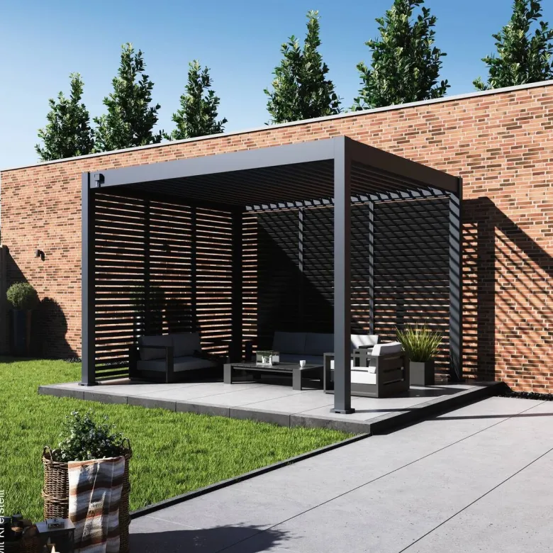 Paragon Outdoor Lamellen-Sichtschutz Grand Tuscan grau Aluminium B/H: ca. 114x234 cm