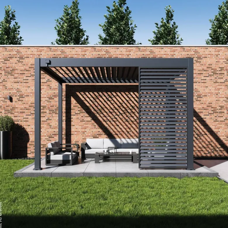 Paragon Outdoor Lamellen-Sichtschutz Grand Tuscan grau Aluminium B/H: ca. 114x234 cm