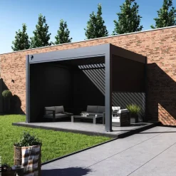 Paragon Outdoor Seitenteil für Pergola Grand Tuscan grau Aluminium B/H: ca. 403x237 cm