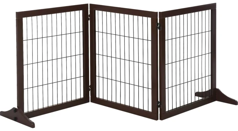 PawHut Absperrgitter braun Kiefer B/H/L: ca. 36x71x185 cm