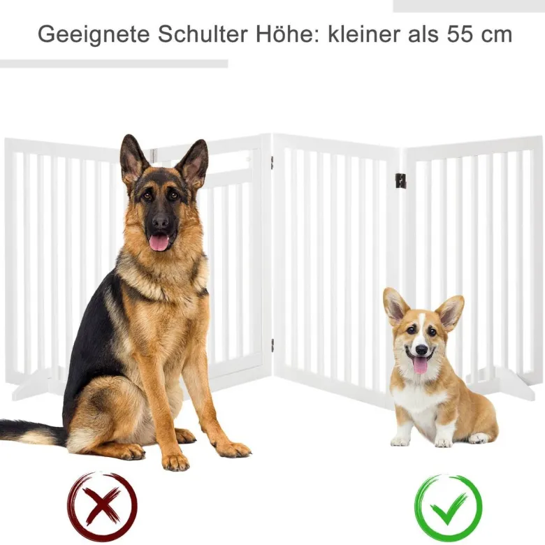 PawHut Absperrgitter weiß MDF B/H/L: ca. 1,8x81x240 cm