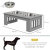 PawHut Futternapf grau MDF B/H/L: ca. 24x15x44 cm
