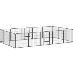 PawHut Gehege grau Edelstahl B/H/L: ca. 320x320x100 cm