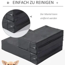 PawHut Hundetreppe schwarz Schaumstoff B/H/L: ca. 39x20x67 cm