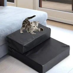 PawHut Hundetreppe schwarz Schaumstoff B/H/L: ca. 39x20x67 cm