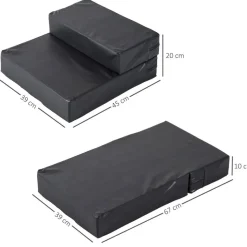 PawHut Hundetreppe schwarz Schaumstoff B/H/L: ca. 39x20x67 cm