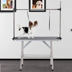PawHut Hundetrimmtisch schwarz Gummi B/H/L: ca. 60x170x107 cm