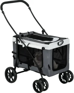 PawHut Hunde-Zubehör grau Edelstahl B/H/L: ca. 58x81x97,5 cm