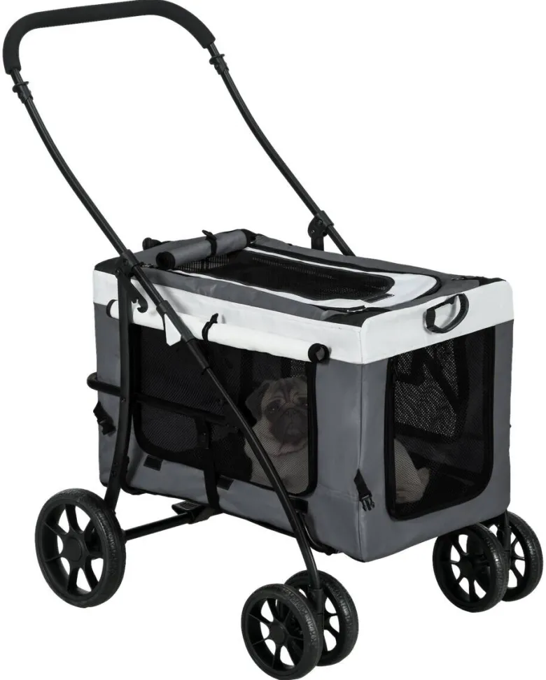 PawHut Hunde-Zubehör grau Edelstahl B/H/L: ca. 58x81x97,5 cm