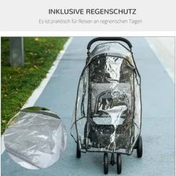 PawHut Hunde-Zubehör grau Polyester B/H/L: ca. 55x83x101 cm
