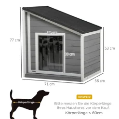 PawHut Hunde-Zubehör weiß Holz B/H/L: ca. 58x71x77 cm