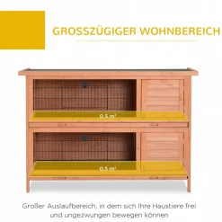 PawHut Kleintierstall orange Holz B/H/L: ca. 50x93x136,4 cm