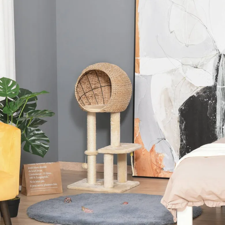 PawHut Kratzbaum beige Polypropylen B/H/L: ca. 40x48x100 cm