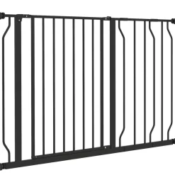 PawHut Schutzgitter schwarz Stahl B/H/L: ca. 4x76x115 cm